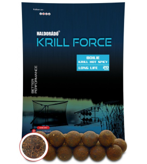 Boilies Haldorádó KRILL FORCE Boilie Long Life - Krill Hot Spicy 20mm 700g