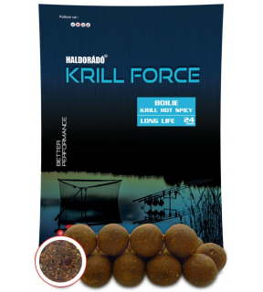 Boilies Haldorádó KRILL FORCE Boilie Long Life - Krill Hot Spicy 24mm 700g